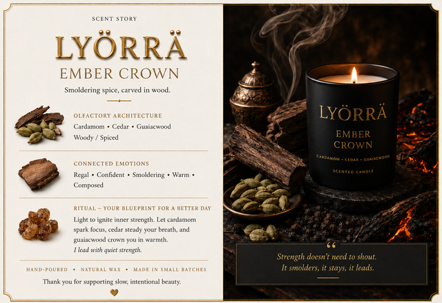 Ember Crown - Coconut-Apricot wax Luxury Candle — By Lyörrä