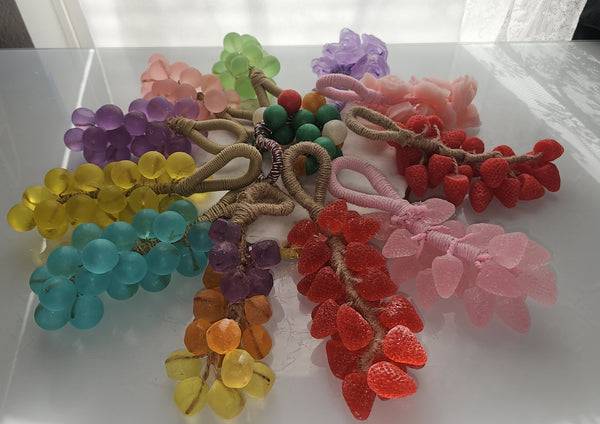 grape soap • handmade fruit soap • novelty soap gift • artisan soap bar • luxury handmade soap • fruit shaped soap gift, Multi Color, Strawberry Soap Bunches.