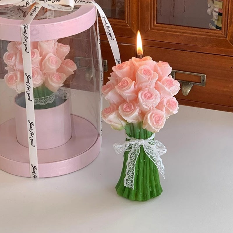 Handcrafted Designer flower bunch Candles set of 10