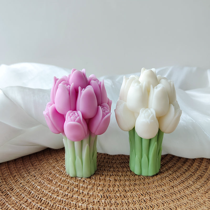 Handcrafted Designer flower bunch Candles set of 10