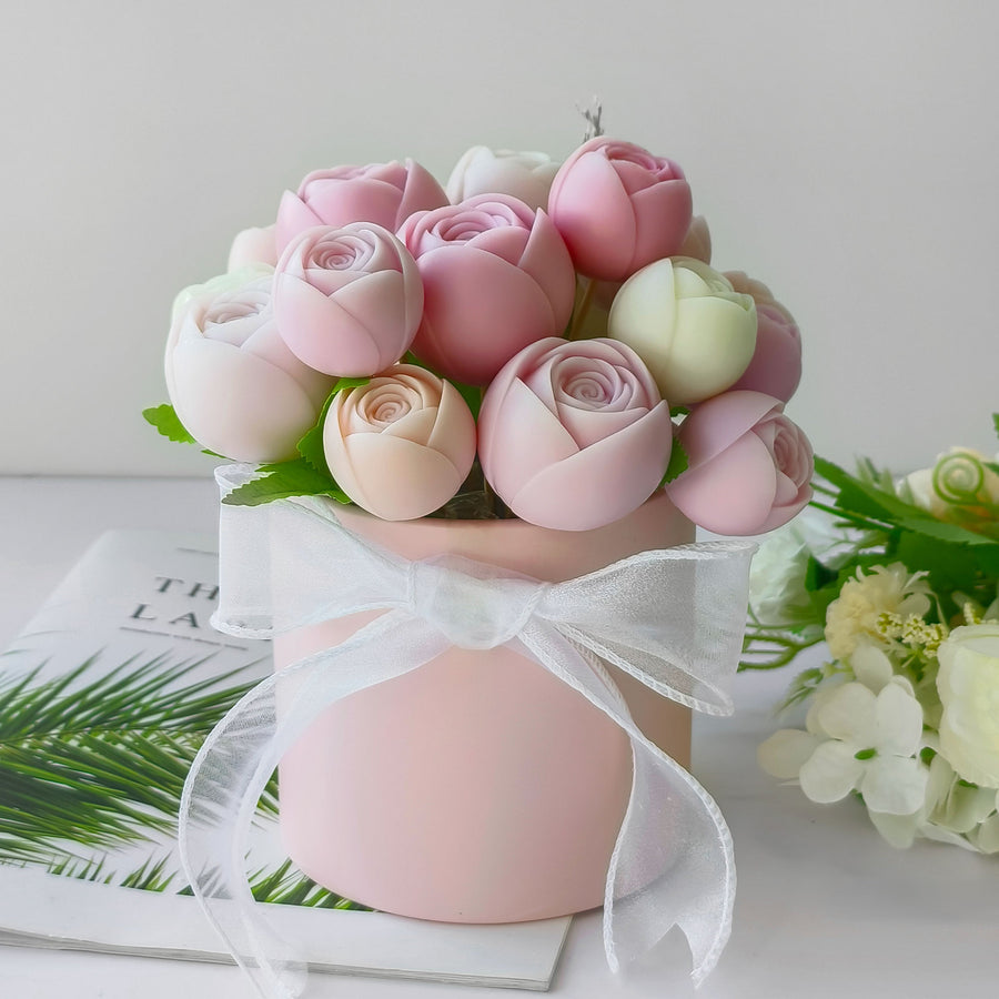 Handcrafted Designer flower bunch Candles set of 10