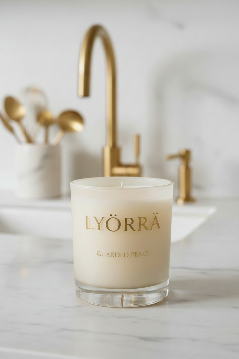 Guarded Peace | Oud-Saffron Luxury Candle — By Lyörrä