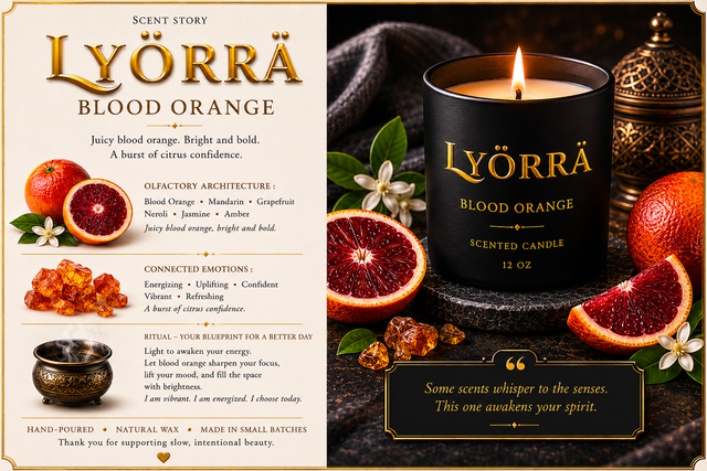 Blood Orange - Coconut-Apricot wax Luxury Candle — By Lyörrä
