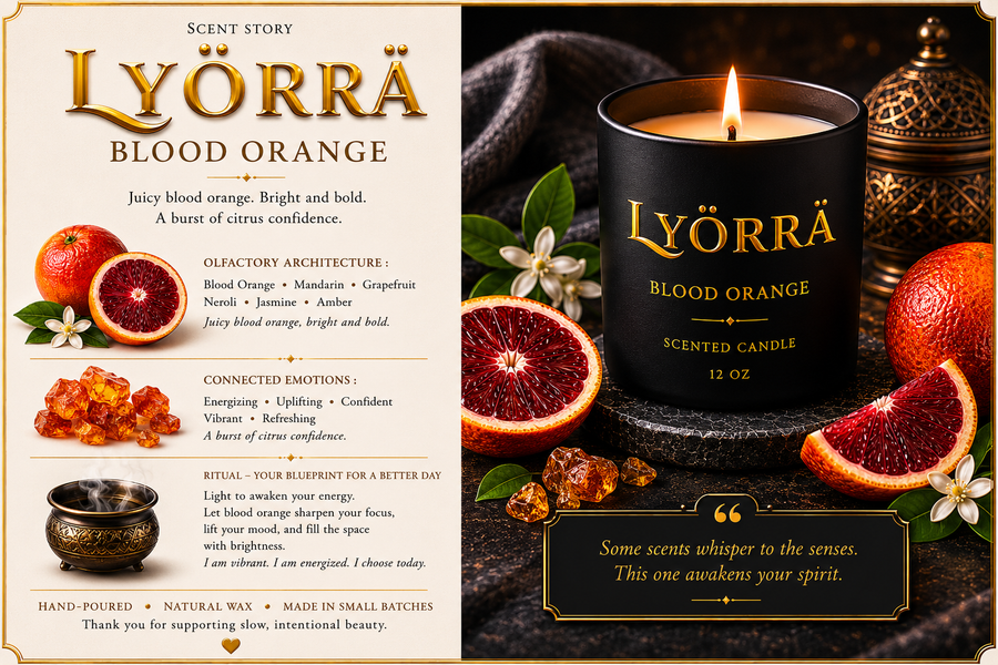 Blood Orange - Coconut-Apricot wax Luxury Candle — By Lyörrä