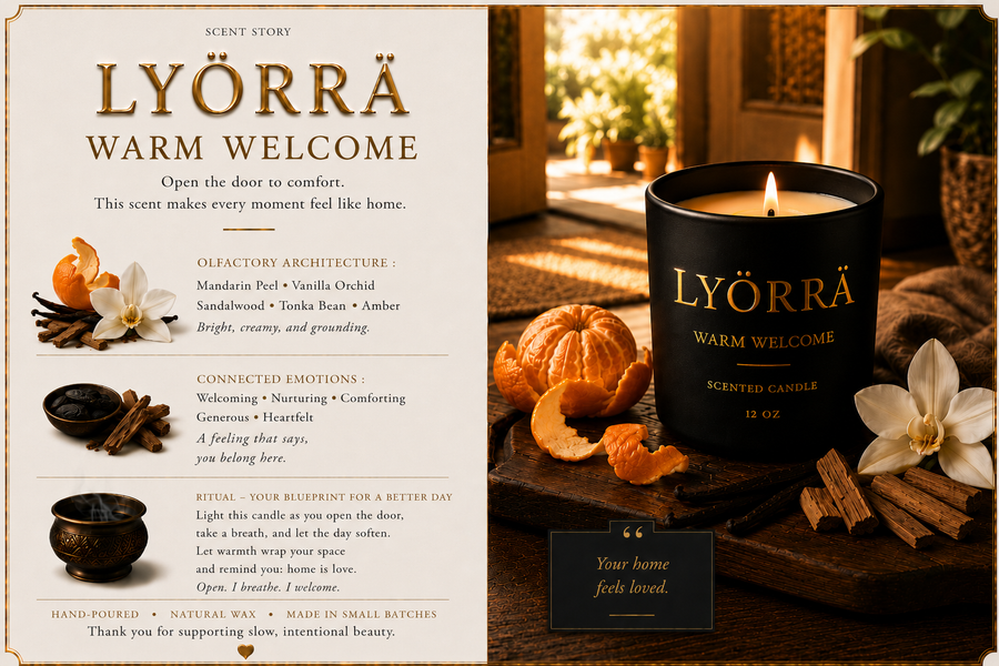 Warm Welcome - Coconut-Apricot wax Luxury Candle — By Lyörrä