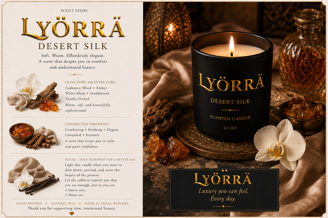 Desert Silk - Coconut-Apricot wax Luxury Candle — By Lyörrä