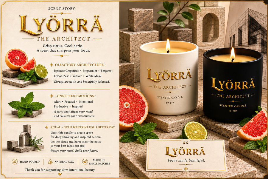 The Architect - Coconut-Apricot wax Luxury Candle — By Lyörrä