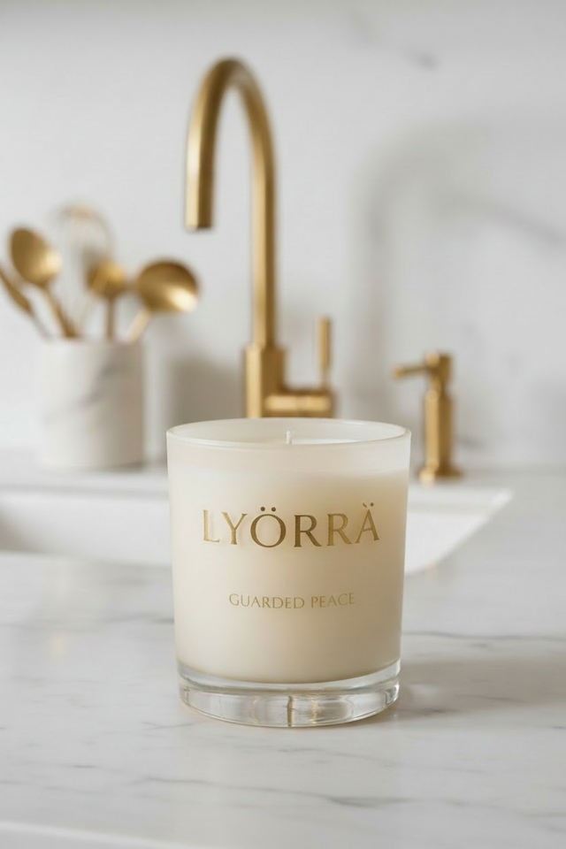 Guarded Peace | Oud-Saffron Luxury Candle — By Lyörrä